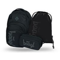 BAAGL 3 SET Coolmate Black: batoh, penál, sáček