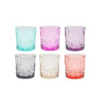 sklen. 340ml, 6ks, d8x8,5cm, MIX barev, whisky