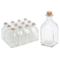 láhev 0,25l hran.+kork.zátka,olej/ocet, sklo