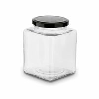 dóza 0,50l BELO čtverc.-sklo, víčko TO66 černé, kov