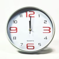 hodiny d28cm, kulatý bílý ciferník, MIX barev