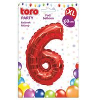 TORO BALÓNEK XL, ČÍSLICE 6, 60CM, MATNĚ ČERVENÁ_hamashop