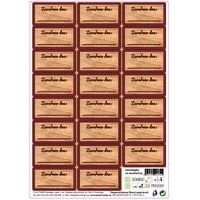 etikety ZAVAŘENO (23ks)-im.Dřevo, obd.samolepky