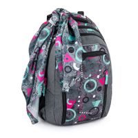 Školní dvoukomorový batoh s vyjímatelným bederním pásem - trojúhelníky