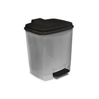 koš odp.15l GOLIÁŠ 30x32x38cm-antracit+kam.šedá, pedálový