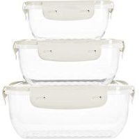 EXCELLENT HOUSEWARE Dóza na potraviny sada 3 ks bílá KO-024001560bila