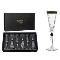 sklen. 170ml, 6ks, BOHEMIA PR. šampus, CONTE MODERN černá, DB, šampus