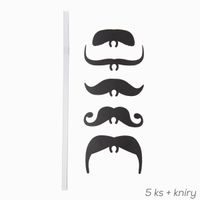 Nápojové brčko opakované použití knír 5 ks