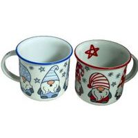 hrnek 250ml TINA - SKŘÍTEK ČERVENÝ, MODRÝ vánoční, čes.porcelán