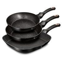 BERLINGERHAUS Sada pánví s mramorovým povrchem 3 ks Black Rose Collection BH-6156