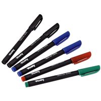 Hama CD/DVD Markers, Set of 6 pcs., 2x Black, 2x Blue, 1x Red, 1x Green