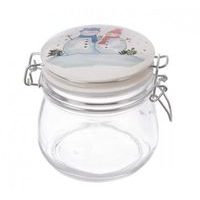 dóza 0,50l SNĚHULÁK-ker.víčko, d11,v.11,5cm, patentní, sklo