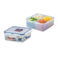 LOCKNLOCK Dóza na potraviny LOCK čtvercová s přihrádkou 15 x 155 x 60mm, 870 ml_hamashop