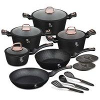 BERLINGERHAUS Sada nádobí s mramorovým povrchem 15 ks Black rose Collection BH-8234