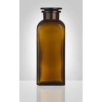 dóza-prachovnice 750ml-čtv.hnědá, zabr.víko, sklo