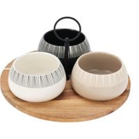 EXCELLENT HOUSEWARE Sada misek na pochutiny servírovací s prkénkem 3 ks KO-210001230