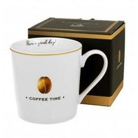 hrnek 380ml COFFEE TIME, bílý porcelán, DB