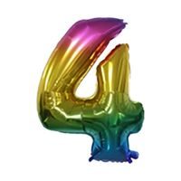 TORO BALÓNEK ČÍSLICE 4, 35X20CM DUHOVÁ FÓLIE_hamashop
