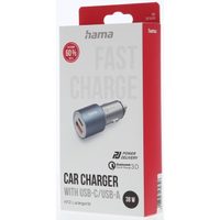 Hama rychlá USB nabíječka do vozidla USB-C PD, USB-A QC, 38 W
