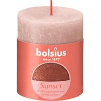Bolsius SVÍČKA RUSTIK 80/68 RŮŽOVÁ/JANTÁROVÁ_hamashop