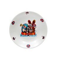 talíř d20cm hluboký, KRTEK a člun, dětský,český porc.