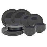 HIT Jídelní sada talířů 18 ks lesklá šedá HT-24327583