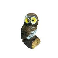 dekorace SOVA sedící 7,5x7,5cm, v.15,2cm, DB, polyresin