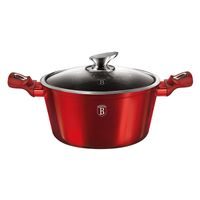 BERLINGERHAUS Kastrol s mramorovým povrchem a poklicí 28 cm Burgundy Metallic Line BH-1258