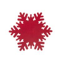 Podtácek polyester VLOČKA pr. 13,5cm červená 6 ks