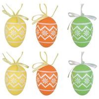 dekorace VAJÍČKA mix barev 6cm, plast, 6ks, závěs