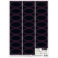 etikety OVÁL ČERNÉ 23ks, samolepky