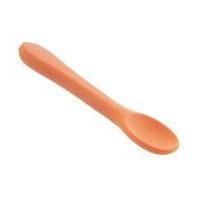 lžíce dětská 14cm, š.3,3cm, oranžová, silikon/nylon