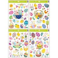 dekorace okenní VELIKONOCE s glitry 42x30cm, 4motivy, fólie