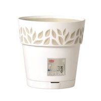 květ. d25xh25cm BÍLÁ/travertin CLOE+miska