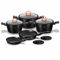 BERLINGERHAUS Sada nádobí s mramorovým povrchem 10 ks Black Rose Collection BH-1645