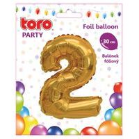 TORO BALÓNEK ČÍSLICE 2, 30CM, MATNĚ ZLATÁ_hamashop