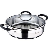 MASTERPRO Servírovací pánev s poklicí nerez FOODIES 28 cm 3,8 litru BGMP-1503-BK