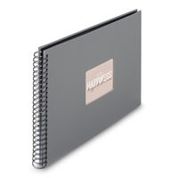 Hama album klasické spirálové FINE ART 36x32 cm, 50 stran, kamenná šedá, černé listy