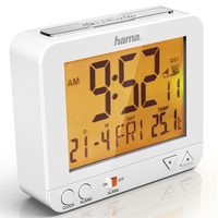 Hama RC 550 Radio Controlled Alarm Clock, with night light function, white