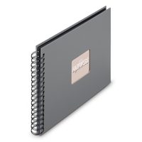 Hama album klasické spirálové FINE ART 28x24 cm, 50 stran, kamenná šedá, černé listy