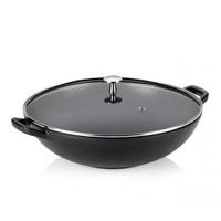 KELA Wok litinový s poklicí CALIDO 36 cm černá KL-12475