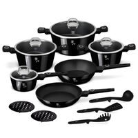 BERLINGERHAUS Sada nádobí s titanovým povrchem 15 ks Black Vantage Collection BH-8232