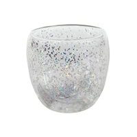 HIT SKLENICE S DVOJÍM SKLEM S KONFETY 250 ML, STŘÍBRNÁ_hamashop