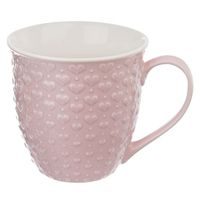 hrnek 580ml SRDCE růžový, d11x10,5cm, keramika