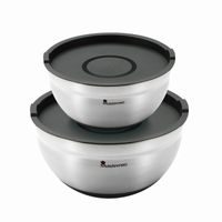 MASTERPRO Sada misek s víkem FOODIES 2 ks nerez BGMP-1553