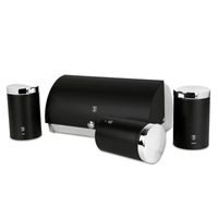 BERLINGERHAUS Chlebník a sada dóz na potraviny 4 ks Matte Black Collection BH-6733