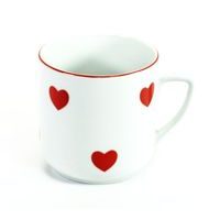 hrnek 400ml PĚTKA-ČERV.SRDÍČKA, čes.porcelán