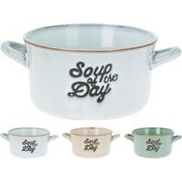 miska 500ml, SOUP, 2ucha, polév., mix barev, kamenina