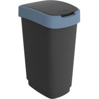 koš odp.50l TWIST, černý/tm.modrý, výklop., plast