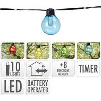 řetěz 2,4m, PÁRTY "ŽÁROVKA", barevný, 10LED, na baterie